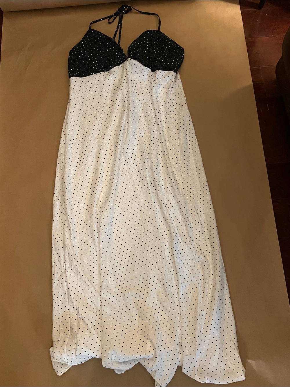 wild fable Black & White Polka Dot Halter Maxi Dress